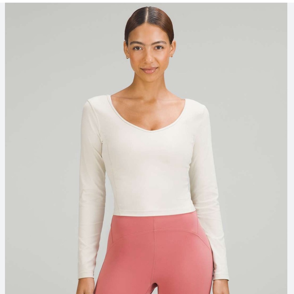 lululemon Align Long Sleeve Scoop Neck Top in Cream/Ivory color